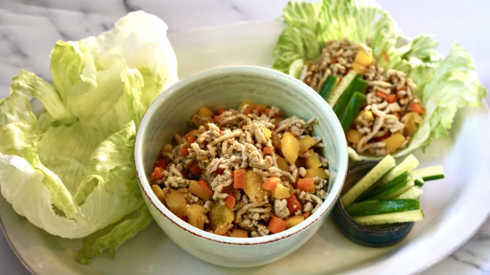 Low FODMAP Chicken Lettuce Cups