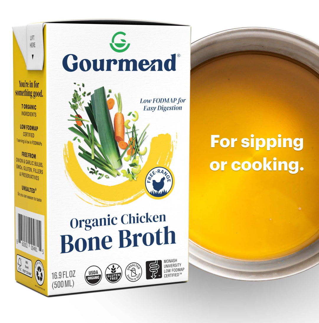Organic Chicken Bone Broth | Low FODMAP & Unsalted