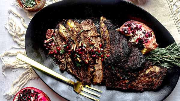Low FODMAP Brisket with Pomegranate Rosemary Sauce