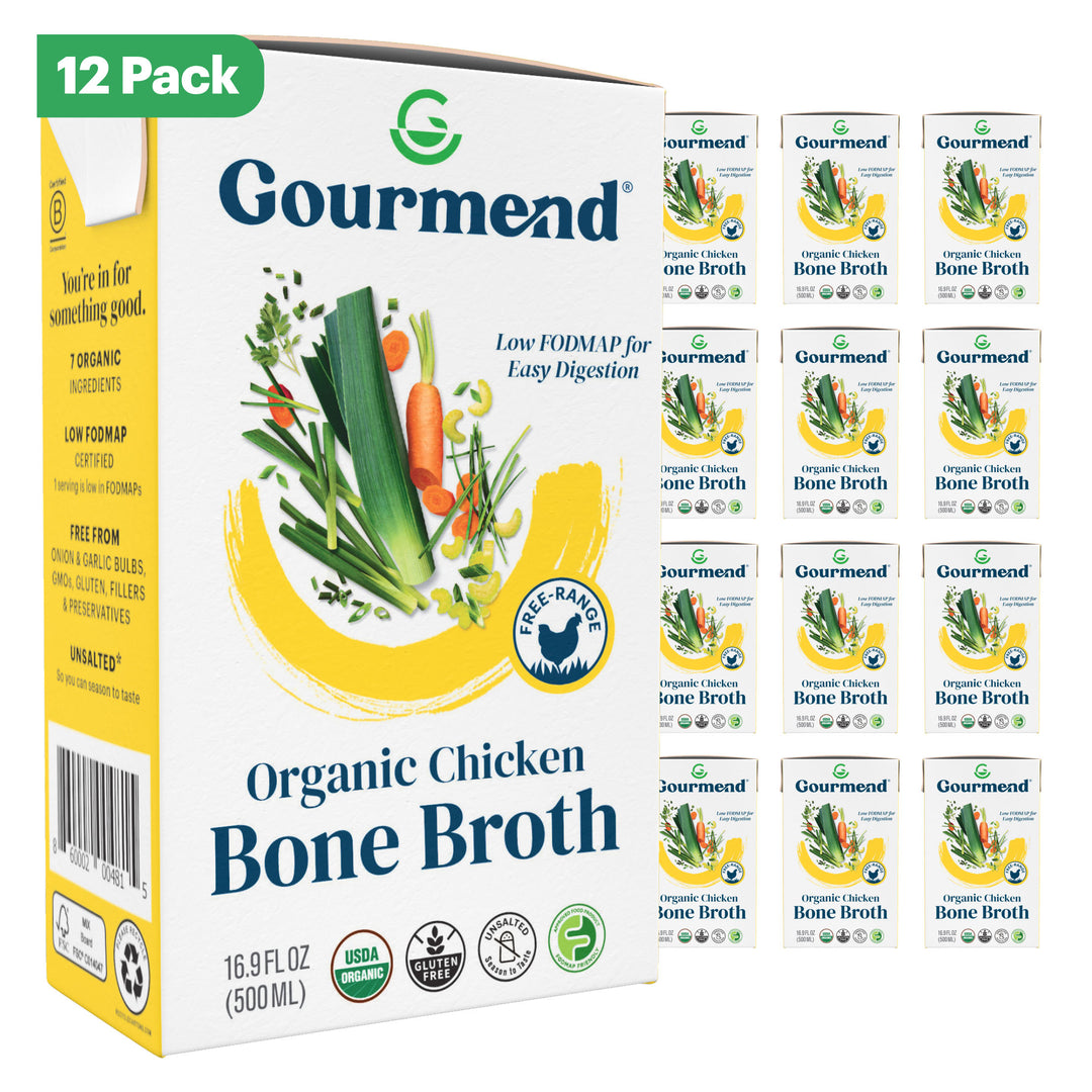 Organic Chicken Bone Broth | Low FODMAP & Unsalted