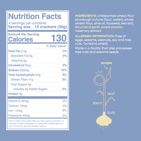 Garlic Scape Sourdough Crackers