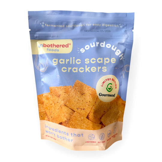 Garlic Scape Sourdough Crackers