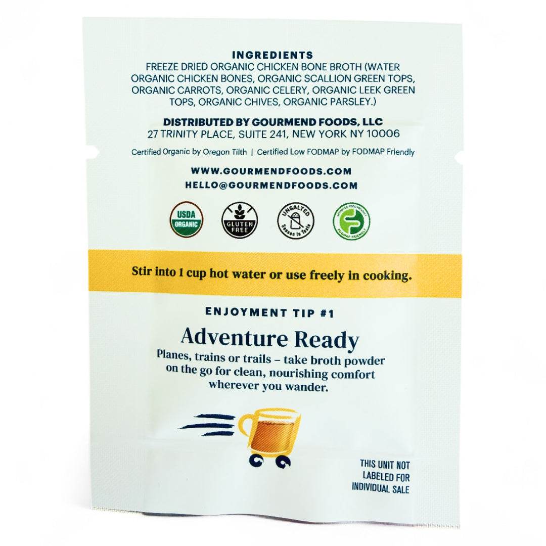 Organic Chicken Bone Broth Powder - 8 Single Serve Packets