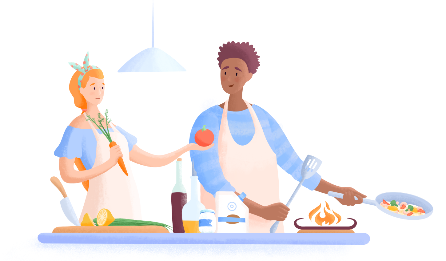 people cooking a low fodmap meal