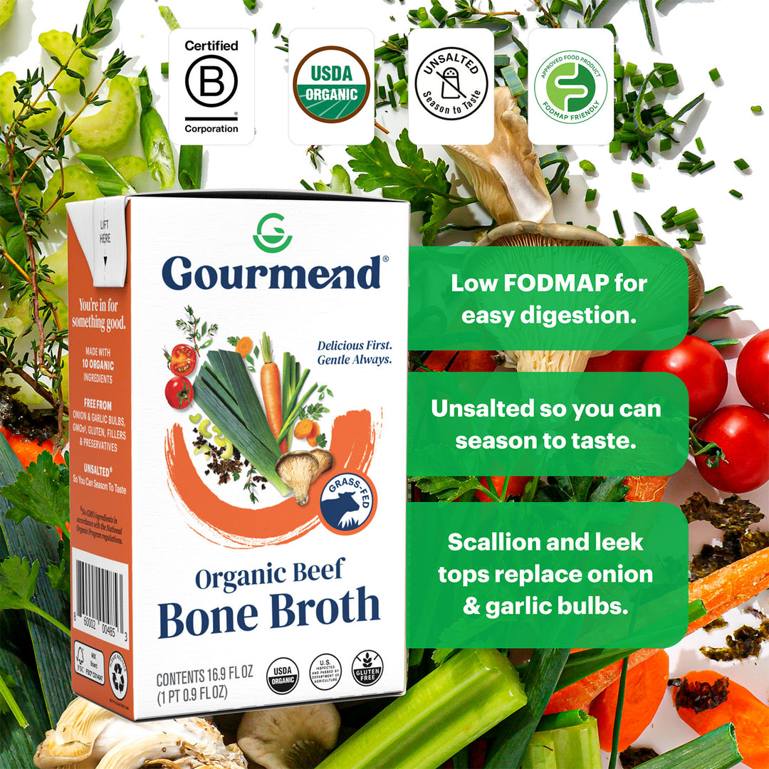 Organic Beef Bone Broth | Low FODMAP & Unsalted