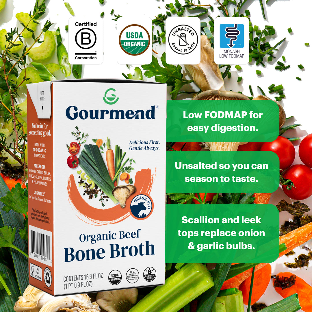 Organic Beef Bone Broth | Low FODMAP & Unsalted)