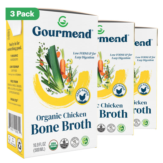 Organic Chicken Bone Broth | Low FODMAP & Unsalted